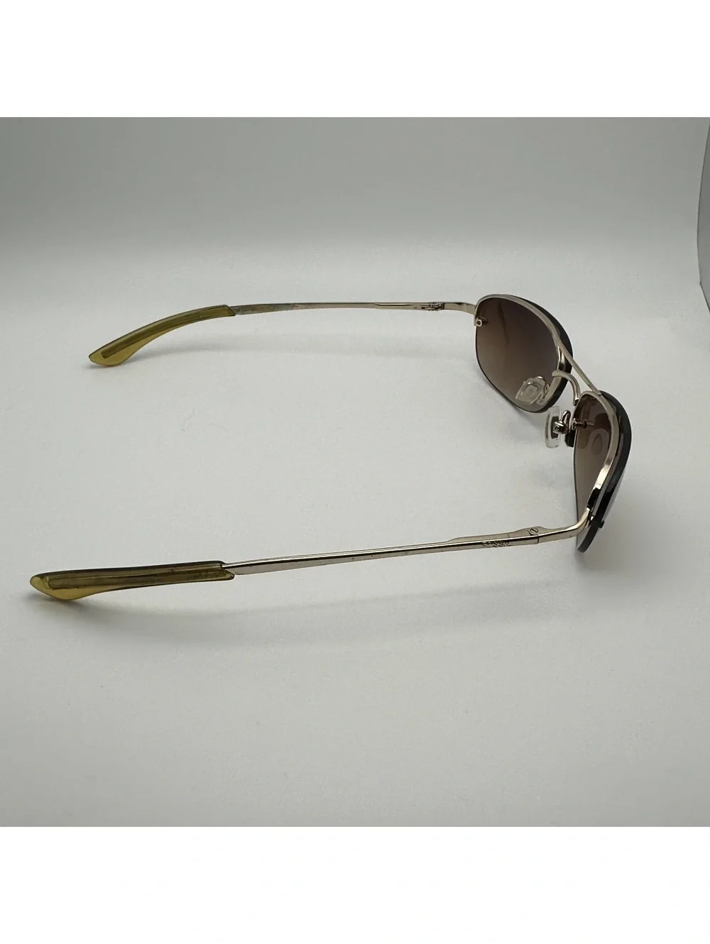 Fossil Men's Rimless Aviator Sunglasses with Brown Gradient Lenses
